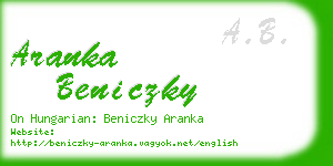 aranka beniczky business card